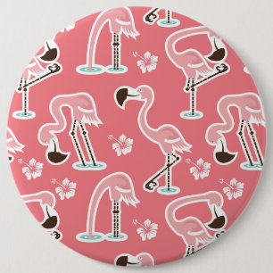 Rosa Flamingo, der Musterknopf wiederholt Button