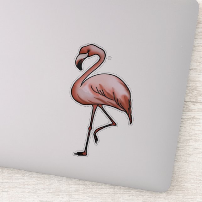 rosa Flamingo-Design Aufkleber (Detail)