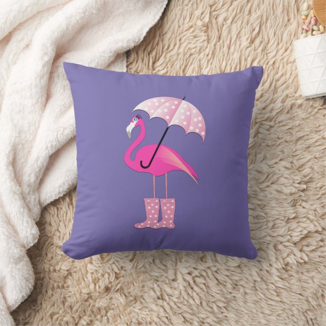 Rosa Flamingo-Design - Kissen in Form eines Throw (Decke)