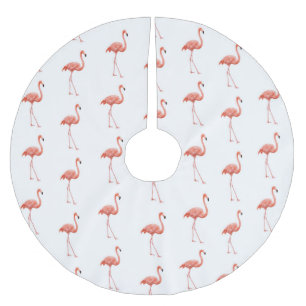 Rosa Flamingo-einfaches Muster Polyester Weihnachtsbaumdecke