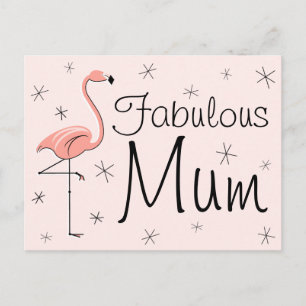 Rosa Flamingo "Fantastische Mama" Grußkarte Postkarte