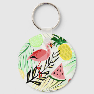 Rosa Flamingo, Früchte Schlüsselanhänger