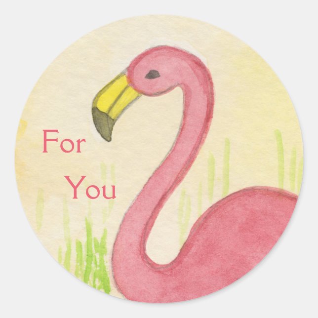 Rosa Flamingo für Sie Aufkleber (Vorderseite)