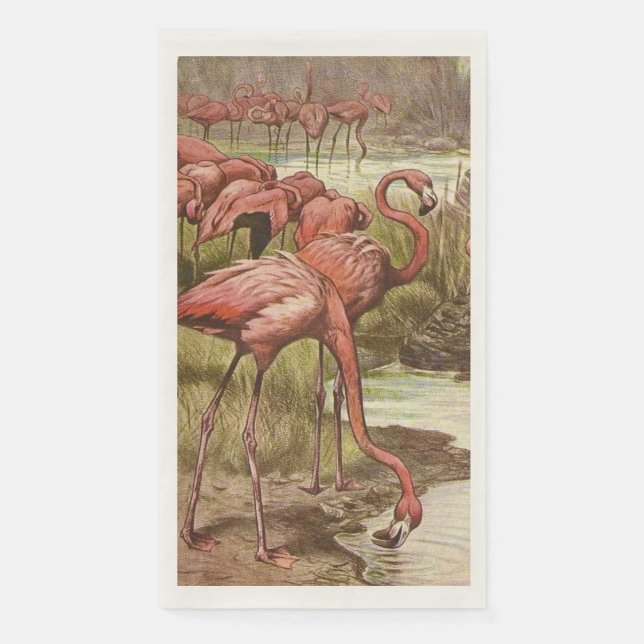 Rosa Flamingo-Gasttücher Serviette (Vorderseite)