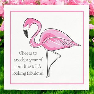 Rosa Flamingo Geburtstag / Prost auf ein weiteres  Serviette