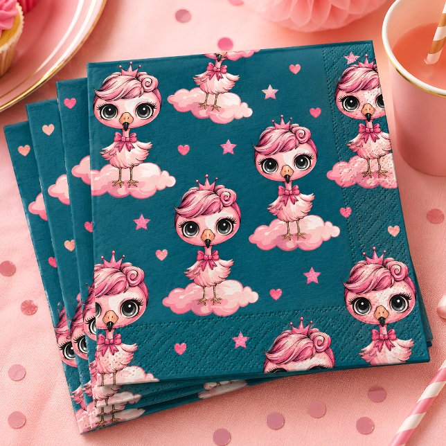 Rosa Flamingo Geburtstagsfeier Serviette (Von Creator hochgeladen)