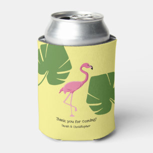 Rosa Flamingo Gelbe Tropische Hochzeit an einem Tr Dosenkühler