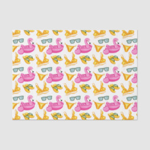 Rosa Flamingo Gelber Bikin (Design 81 Rosa Serie) Seidenpapier