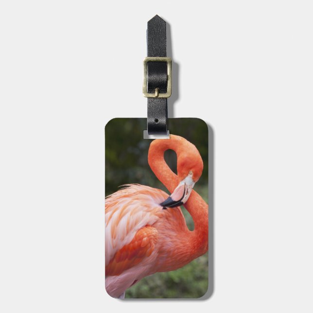 Rosa Flamingo Gepäckanhänger (Vorderseite vertikal)