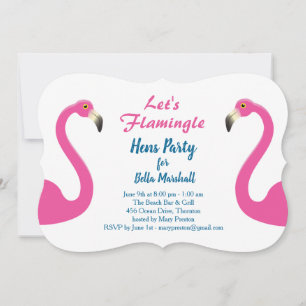 Rosa Flamingo-Hennen Party-Einladung Einladung