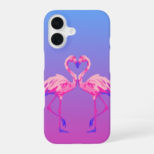 Rosa Flamingo-Herz-iPhone-Hülle  iPhone 16 Hülle (Rückseite)