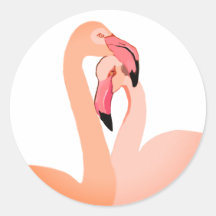Rosa Flamingo Herzsticker, Valentine