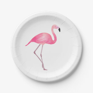 Rosa Flamingo Hochzeit Brautparty Tropische Luau Pappteller
