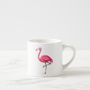 Rosa Flamingo im Cartoon-Stil Espressotasse