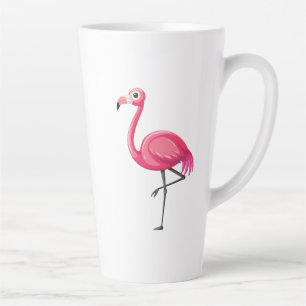 Rosa Flamingo im Cartoon-Stil Milchtasse