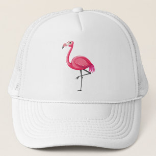 Rosa Flamingo im Cartoon-Stil Truckerkappe