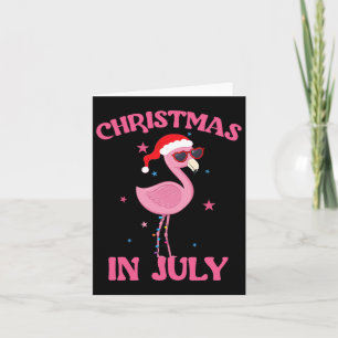 Rosa Flamingo in der Weihnachtsmannmütze Weihnacht Karte