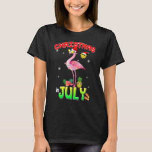 Rosa Flamingo in der Weihnachtsmannmütze Weihnacht T-Shirt