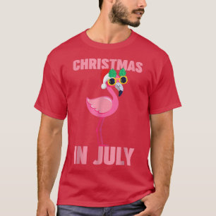 Rosa Flamingo in der Weihnachtsmannmütze Weihnacht T-Shirt