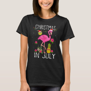 Rosa Flamingo in der Weihnachtsmannmütze Weihnacht T-Shirt