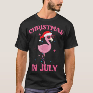Rosa Flamingo in der Weihnachtsmannmütze Weihnacht T-Shirt