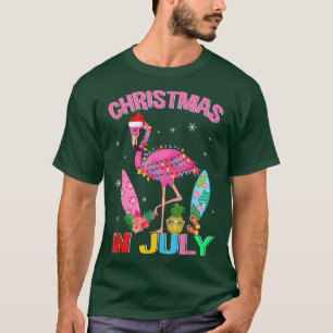 Rosa Flamingo in der Weihnachtsmannmütze Weihnacht T-Shirt