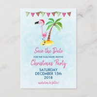 Rosa Flamingo in einer Weihnachtsmannmütze | Party