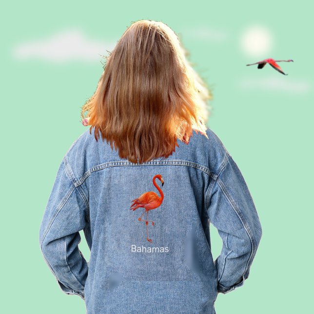 Rosa Flamingo Jeansjacke (Von Creator hochgeladen)