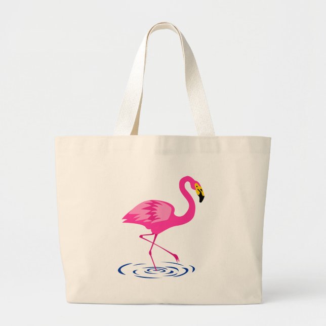 Rosa Flamingo Jumbo Stoffbeutel (Vorne)