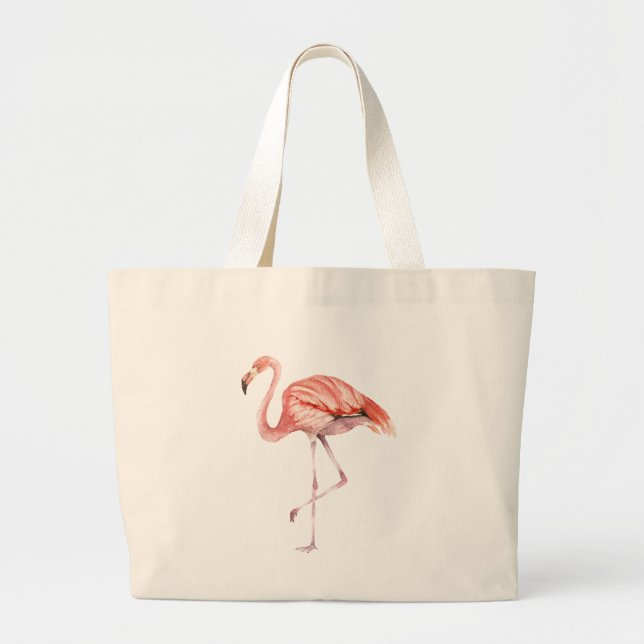 Rosa Flamingo Jumbo Stoffbeutel (Vorne)