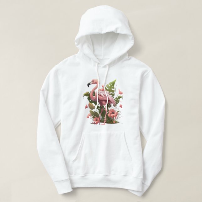 Rosa Flamingo Kapuzenpullover Hoodie (Design vorne)