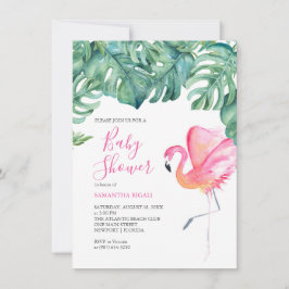 Rosa Flamingo Kinderdusche Einladungen