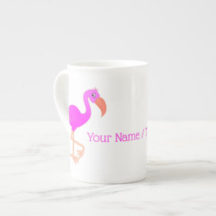 Rosa Flamingo-Knochen-China Tasse mit benutzerdefi