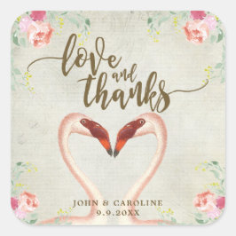 Rosa Flamingo-Liebe und dank Günstige Aufkleber