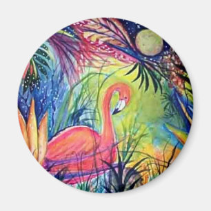 Rosa Flamingo Magnet