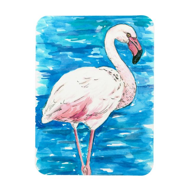Rosa Flamingo Magnet (Vertikal)
