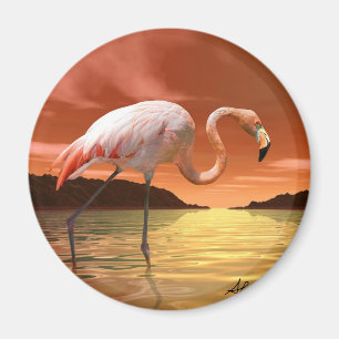 Rosa Flamingo-Magnet Floridas Magnet