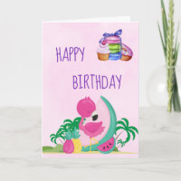 Rosa Flamingo mit Früchten u. Macarons alles Gute