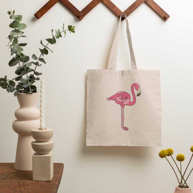 Rosa Flamingo mit langen Beinen Tote Tasche (Von Creator hochgeladen)