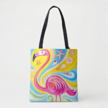 Rosa Flamingo mit Seestern