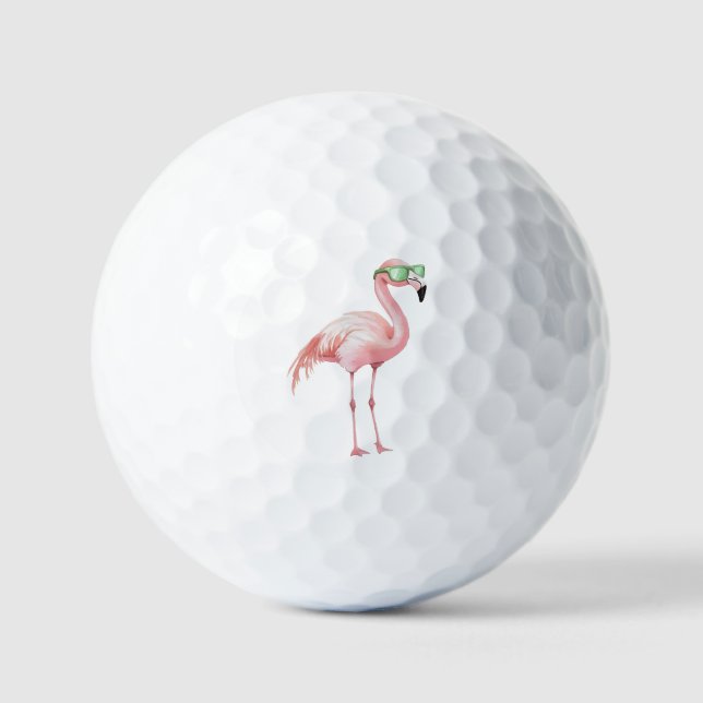 Rosa Flamingo mit Sonnenbrille Golfball (Vorderseite)