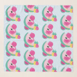 Rosa Flamingo mit tropischen Früchten Muster Schal<br><div class="desc">Ein Chiffonschal mit einer niedlichen Abbildung - rosa Flamingo mit Wassermelonen und Ananas. Rosa und grüne Farbe. Summerisch und tropisch.</div>