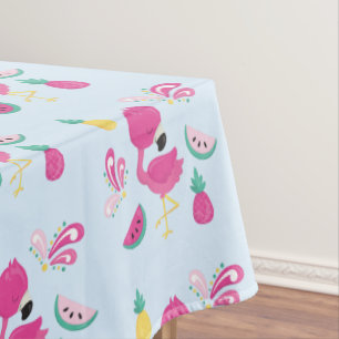Rosa Flamingo mit tropischen Früchten Muster Tischdecke