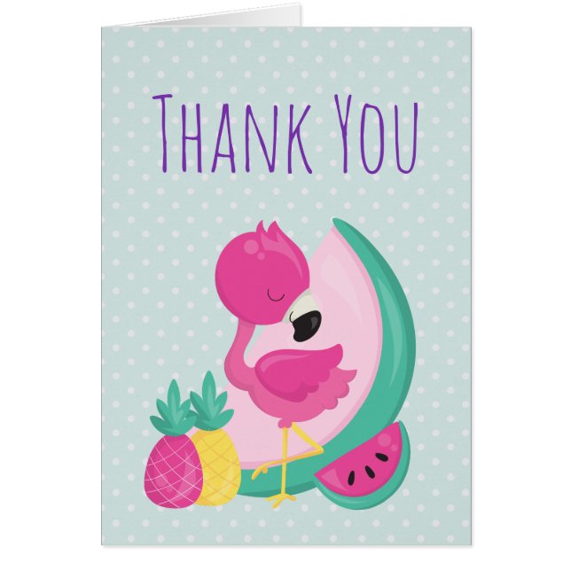 Rosa Flamingo mit Watermelon und Ananas (Vorne)