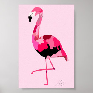 Rosa Flamingo Moderne Kunst Exotik Poster
