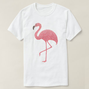 Rosa Flamingo-Mosaik Tropische Kunst Ästhetik T-Shirt