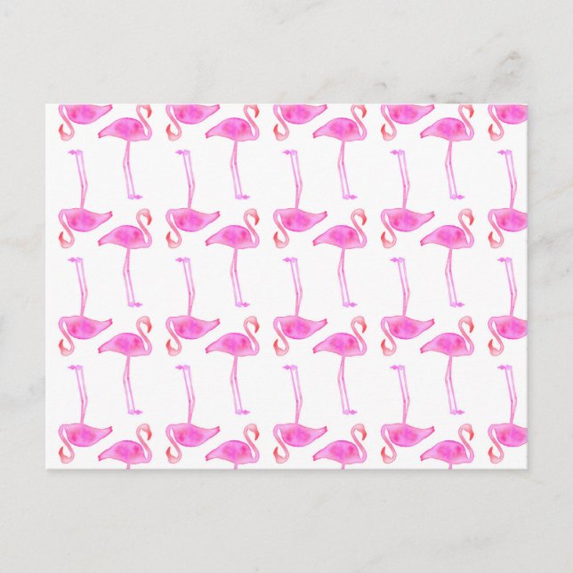 Rosa Flamingo-Muster 2 Postkarte (Vorderseite)