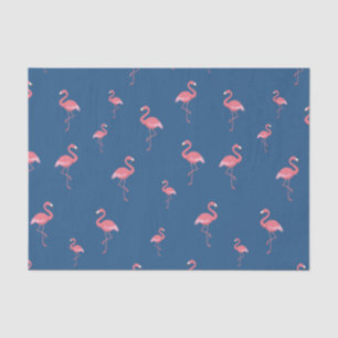 Rosa Flamingo-Muster auf blau Seidenpapier