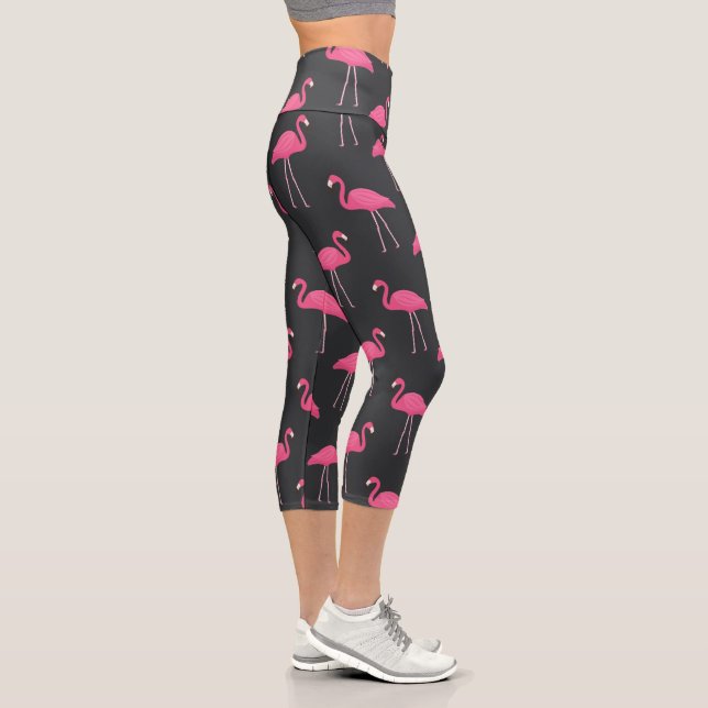 Rosa Flamingo-Muster Capri Leggings (Rechts)