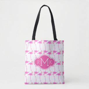 Rosa Flamingo-Muster Monogramm